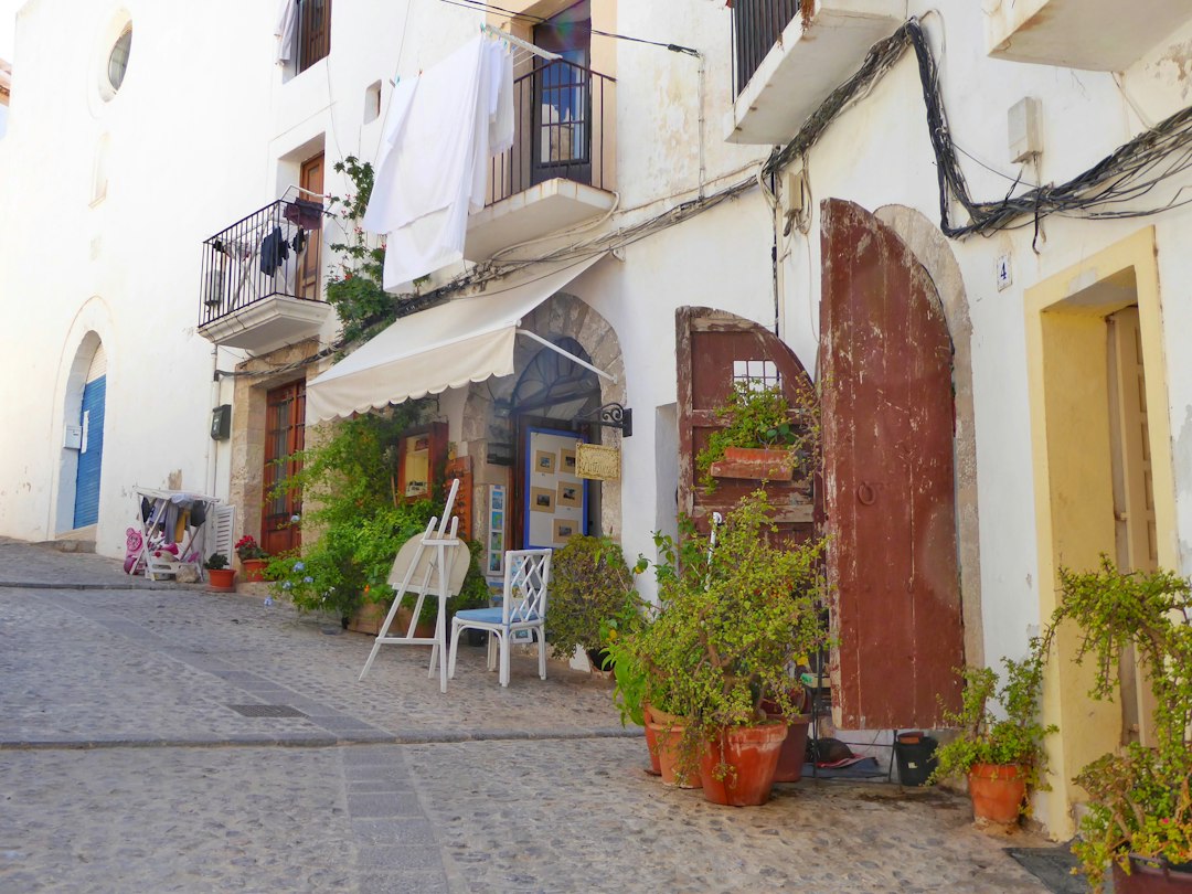Narrow historic street in Ibiza Town
